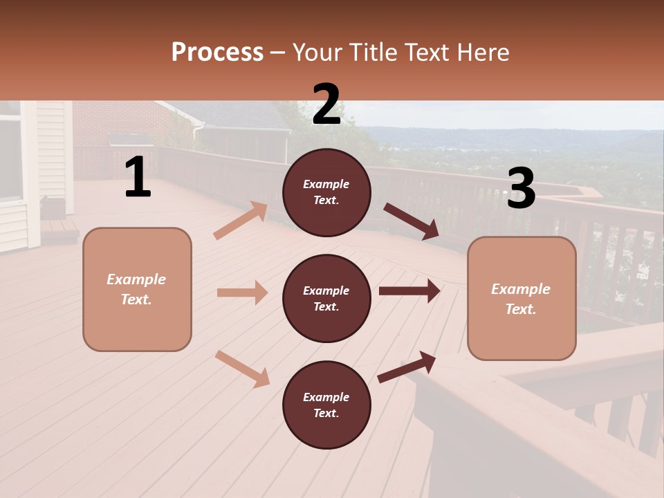Wooden Summer Balcony With Railings PowerPoint Template