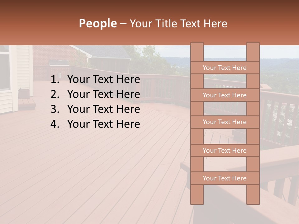 Wooden Summer Balcony With Railings PowerPoint Template