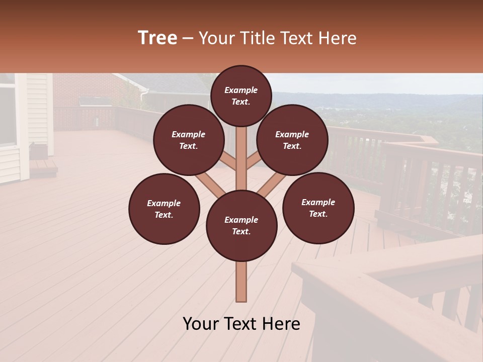 Wooden Summer Balcony With Railings PowerPoint Template