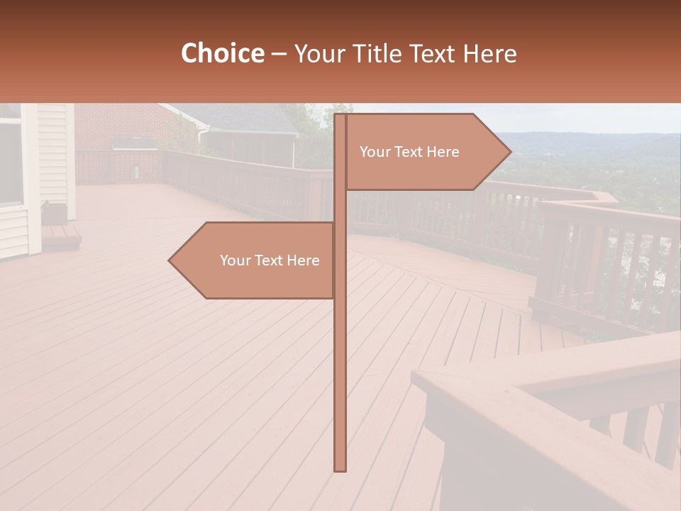 Wooden Summer Balcony With Railings PowerPoint Template