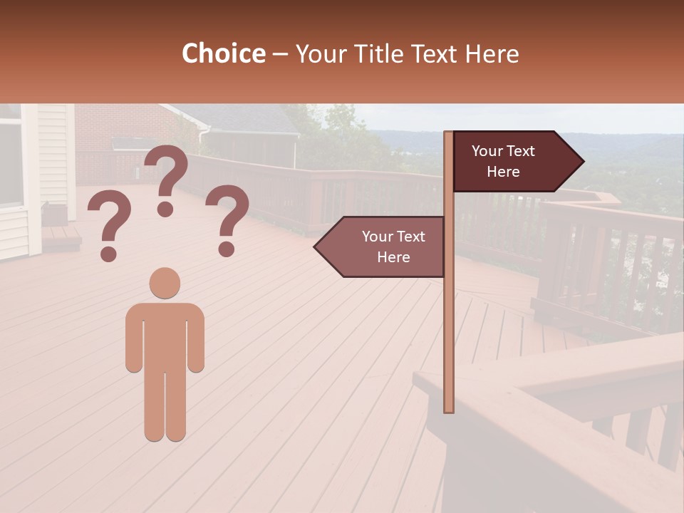 Wooden Summer Balcony With Railings PowerPoint Template