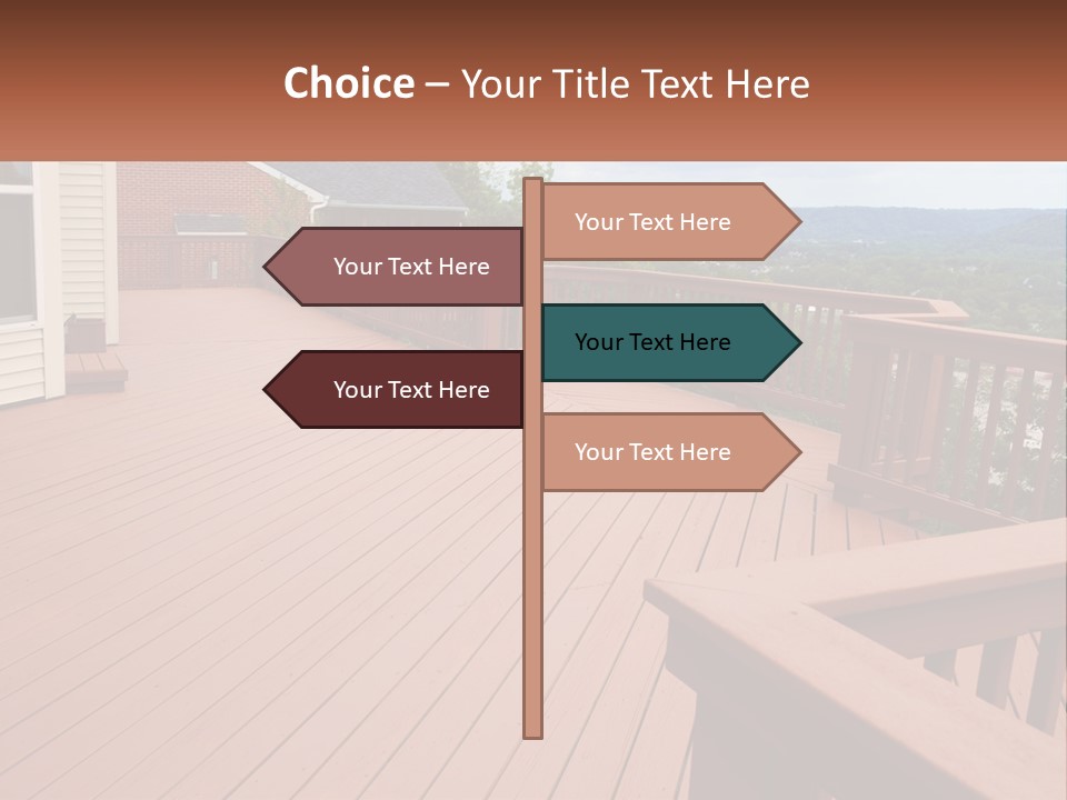Wooden Summer Balcony With Railings PowerPoint Template