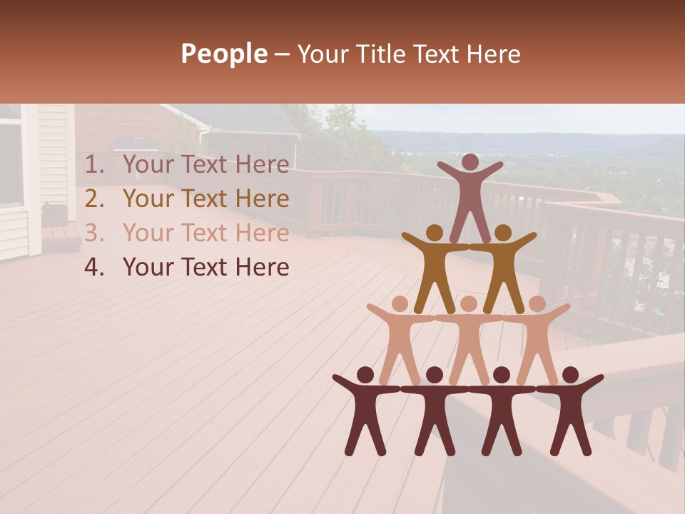 Wooden Summer Balcony With Railings PowerPoint Template