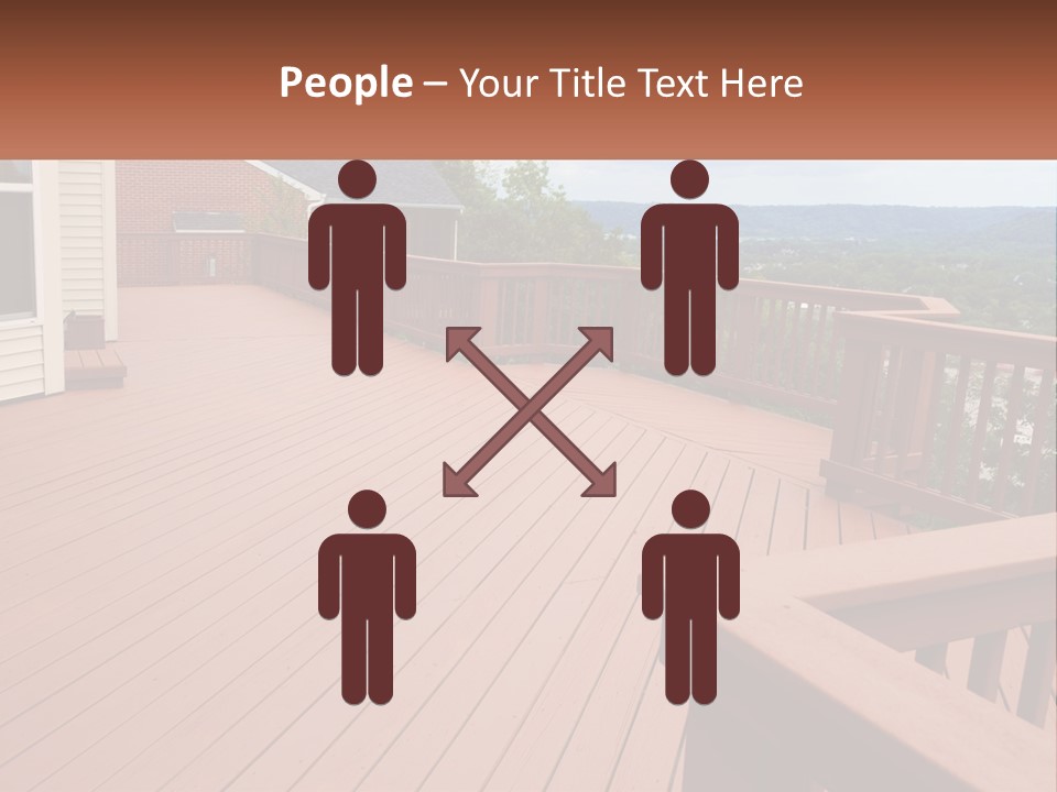 Wooden Summer Balcony With Railings PowerPoint Template