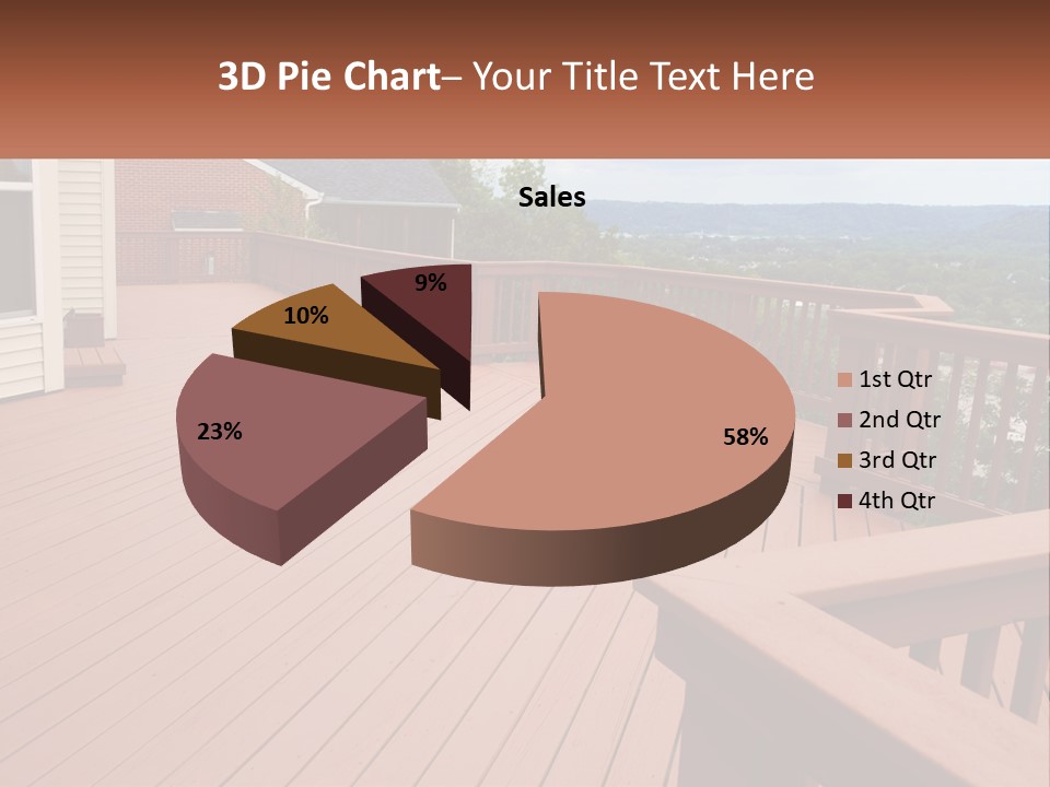Wooden Summer Balcony With Railings PowerPoint Template