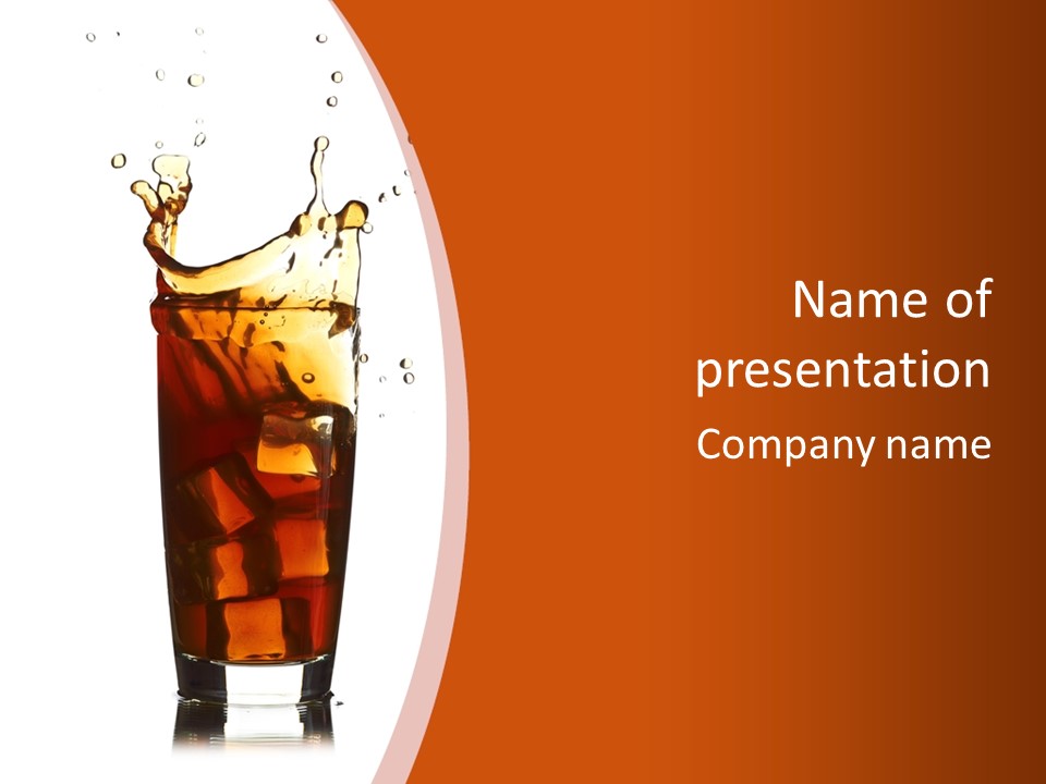 Coca-Cola With Ice PowerPoint Template