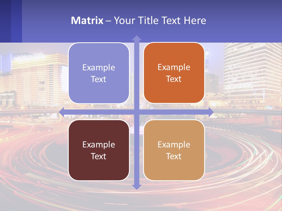 Circular Road At Night In The City PowerPoint Template
