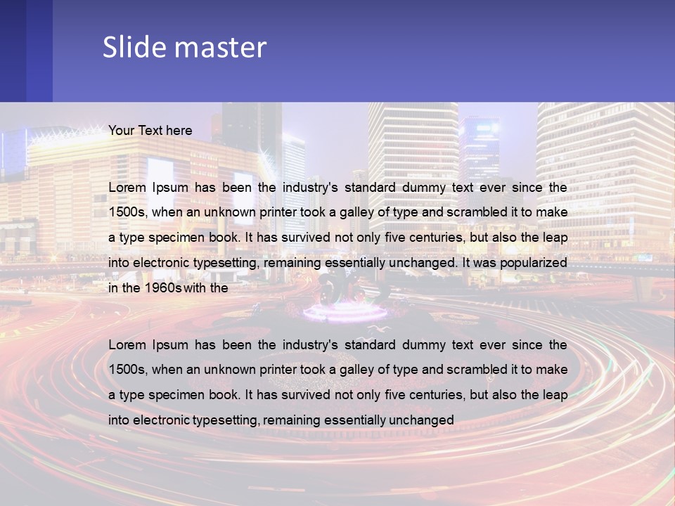 Circular Road At Night In The City PowerPoint Template