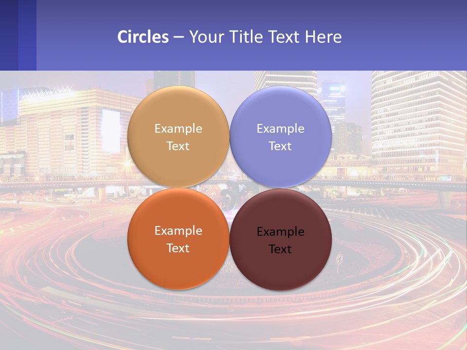 Circular Road At Night In The City PowerPoint Template