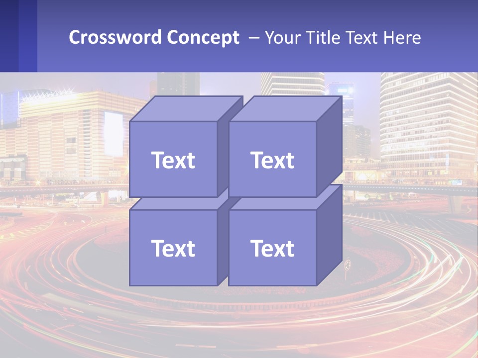 Circular Road At Night In The City PowerPoint Template