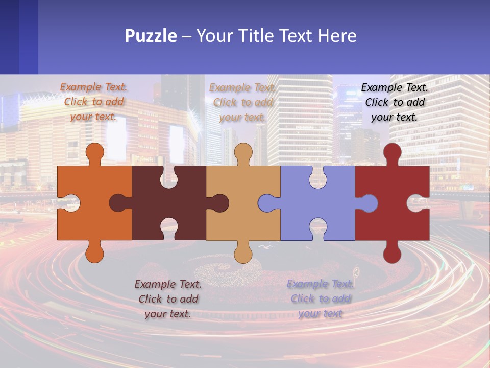 Circular Road At Night In The City PowerPoint Template