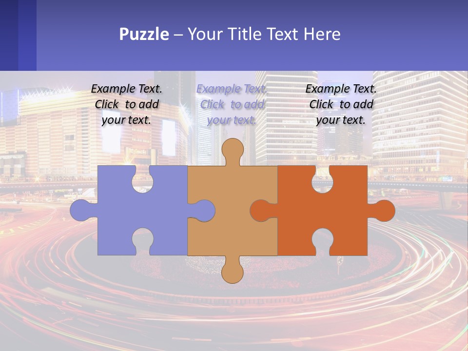 Circular Road At Night In The City PowerPoint Template