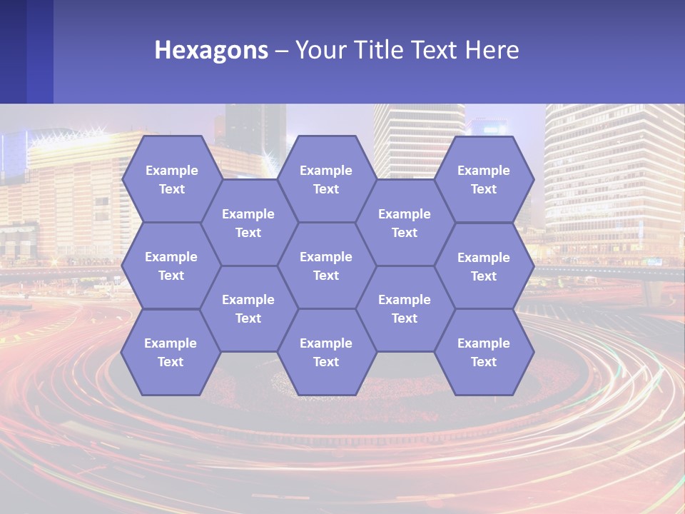 Circular Road At Night In The City PowerPoint Template