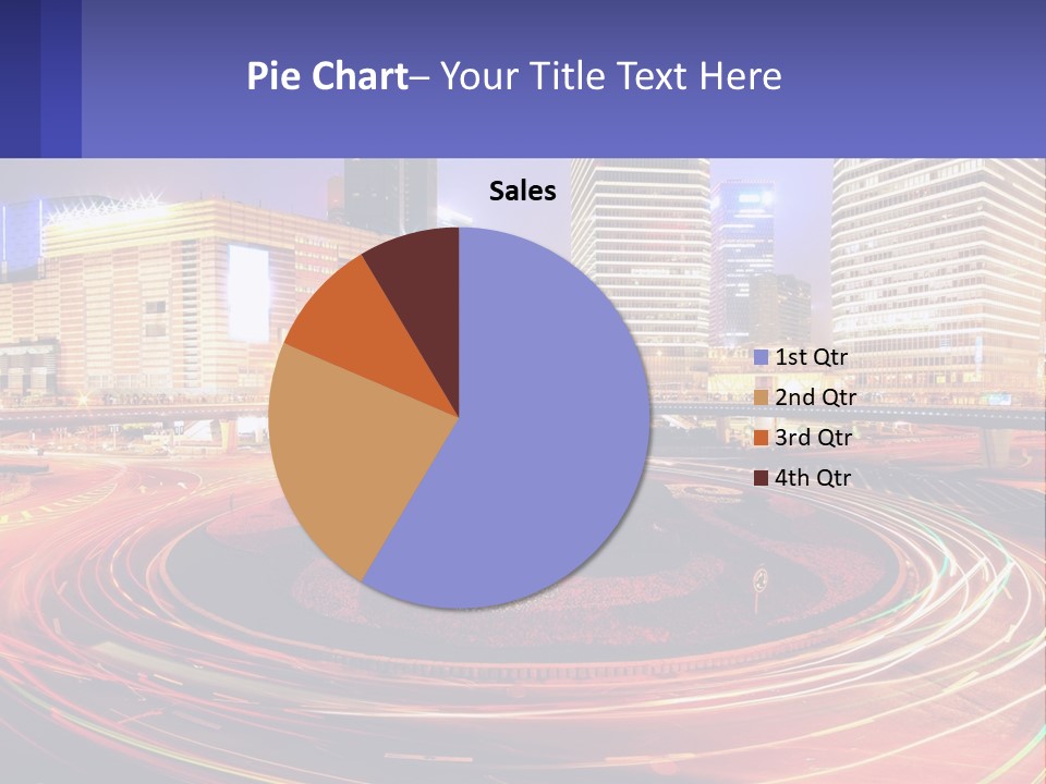 Circular Road At Night In The City PowerPoint Template