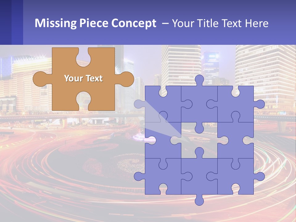 Circular Road At Night In The City PowerPoint Template