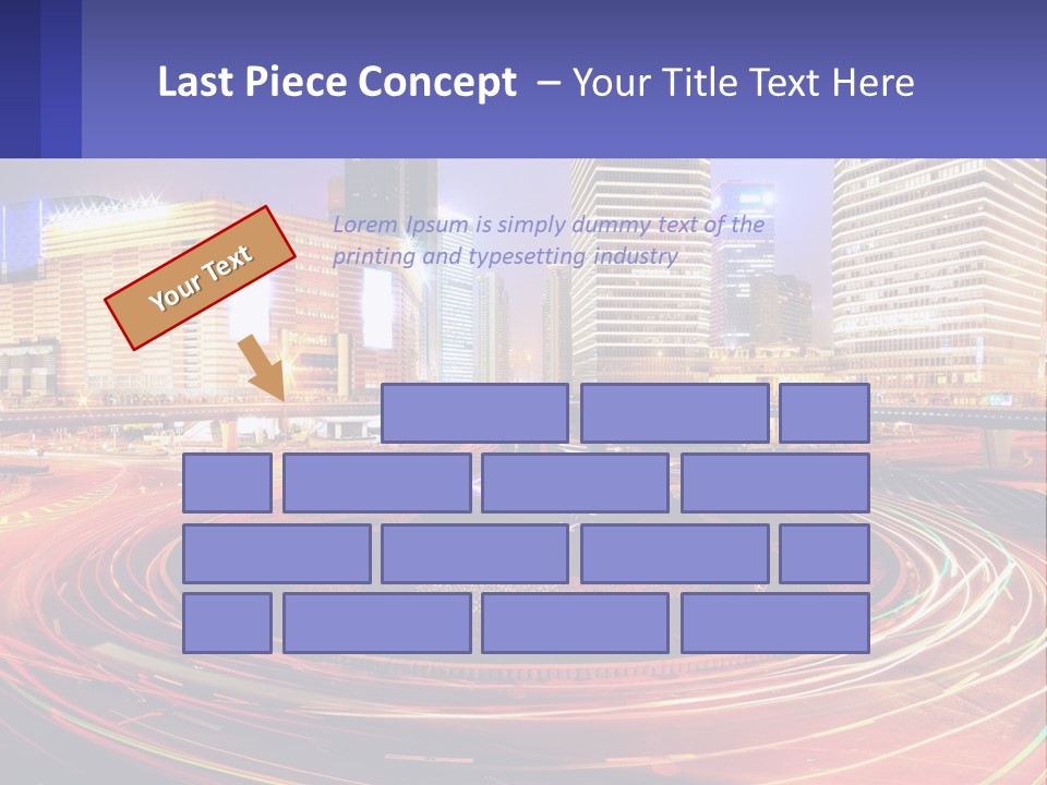 Circular Road At Night In The City PowerPoint Template