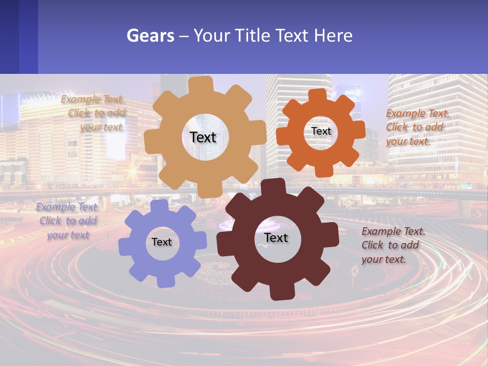 Circular Road At Night In The City PowerPoint Template