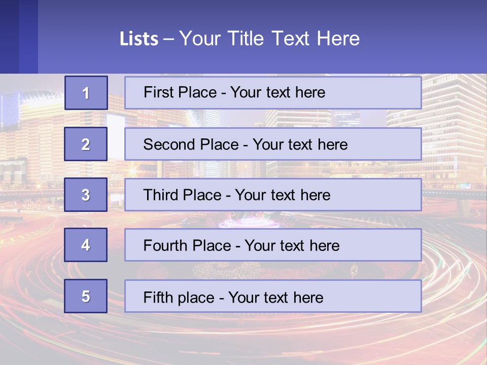 Circular Road At Night In The City PowerPoint Template