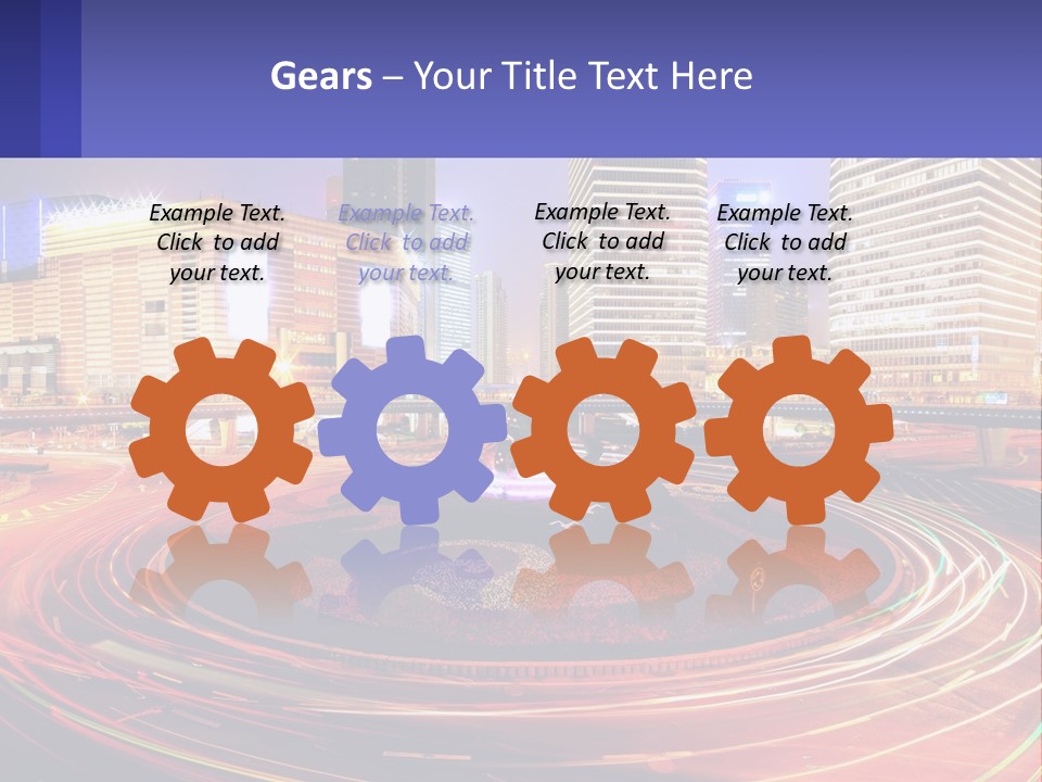 Circular Road At Night In The City PowerPoint Template