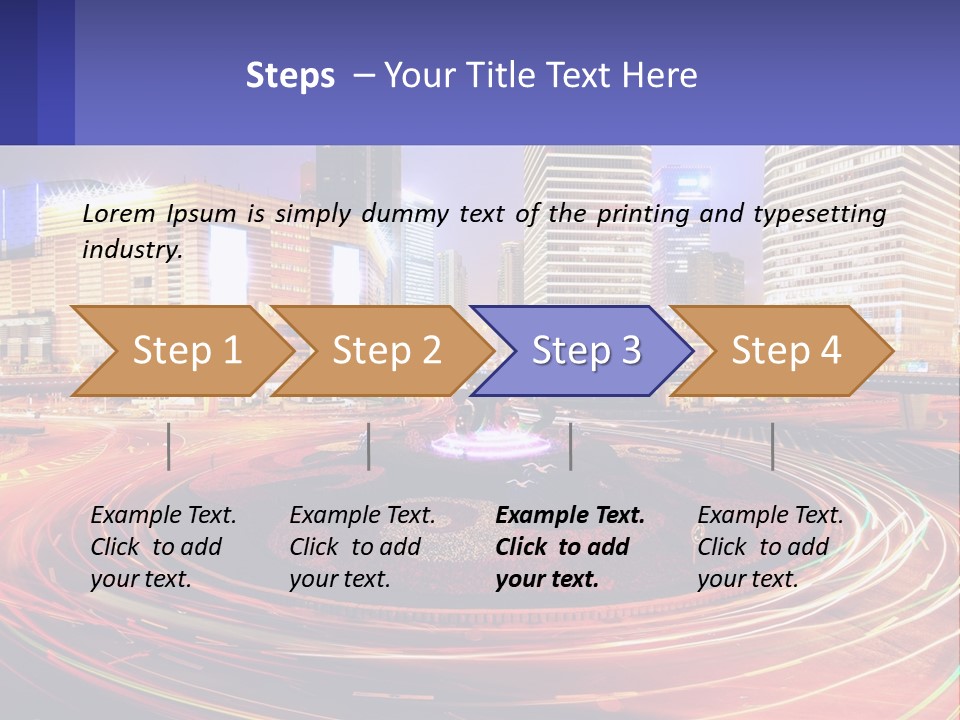 Circular Road At Night In The City PowerPoint Template