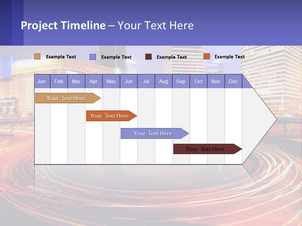 Circular Road At Night In The City PowerPoint Template