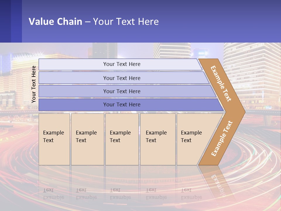 Circular Road At Night In The City PowerPoint Template