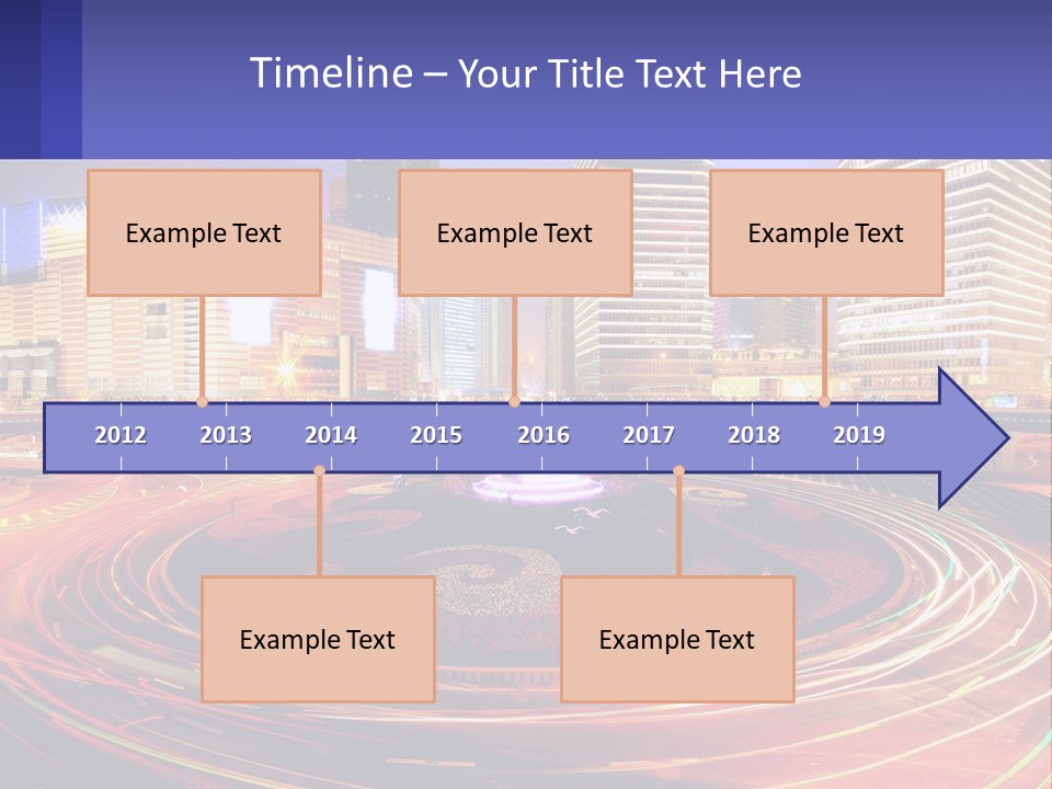 Circular Road At Night In The City PowerPoint Template