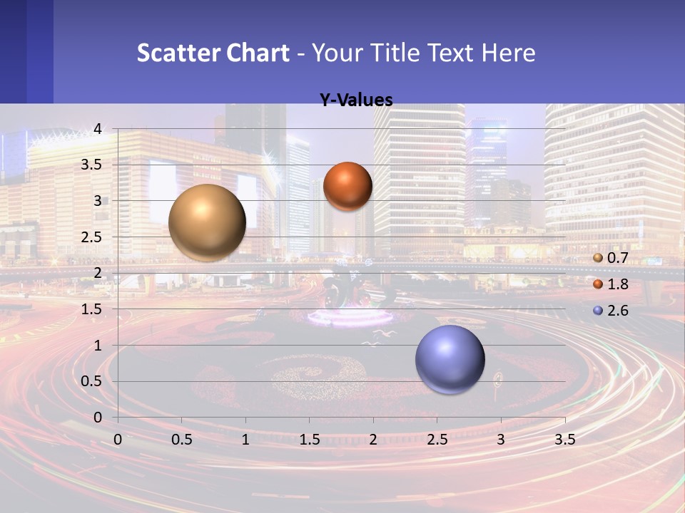 Circular Road At Night In The City PowerPoint Template