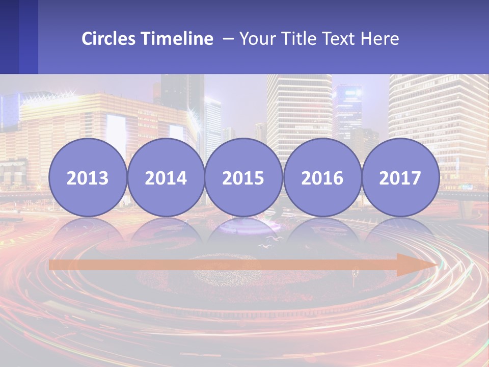 Circular Road At Night In The City PowerPoint Template