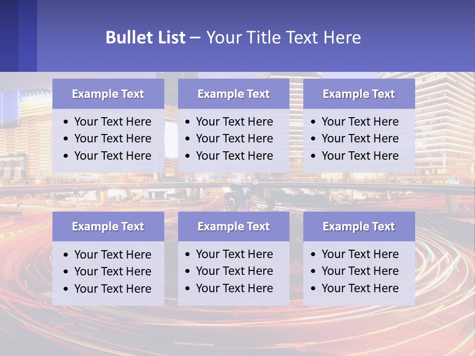 Circular Road At Night In The City PowerPoint Template