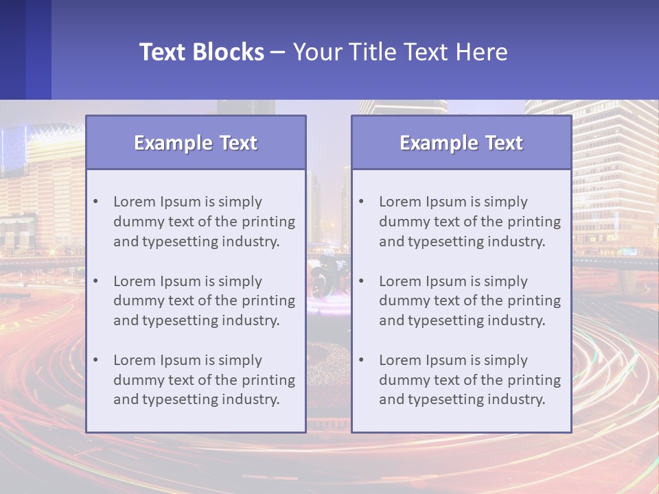 Circular Road At Night In The City PowerPoint Template
