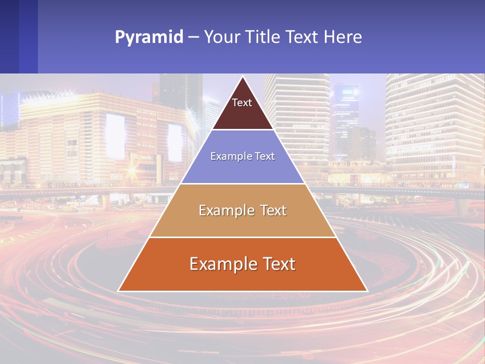 Circular Road At Night In The City PowerPoint Template