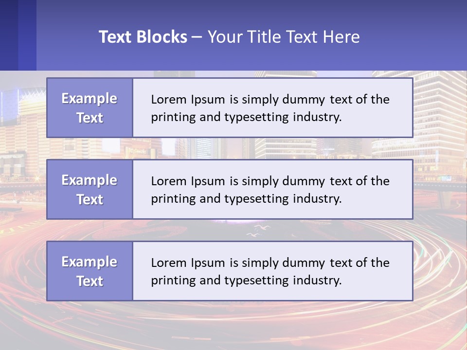 Circular Road At Night In The City PowerPoint Template