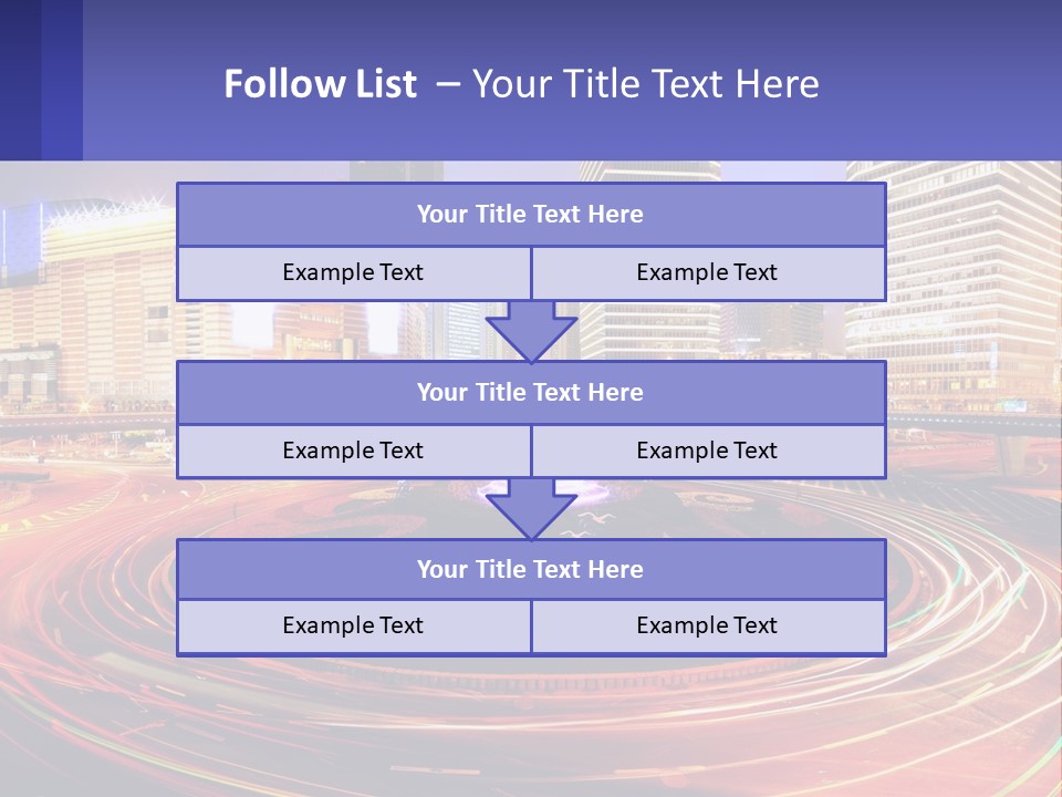 Circular Road At Night In The City PowerPoint Template