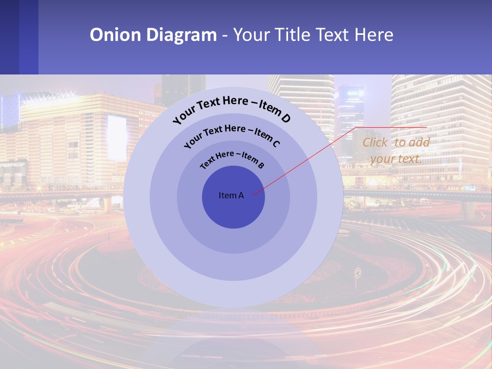 Circular Road At Night In The City PowerPoint Template