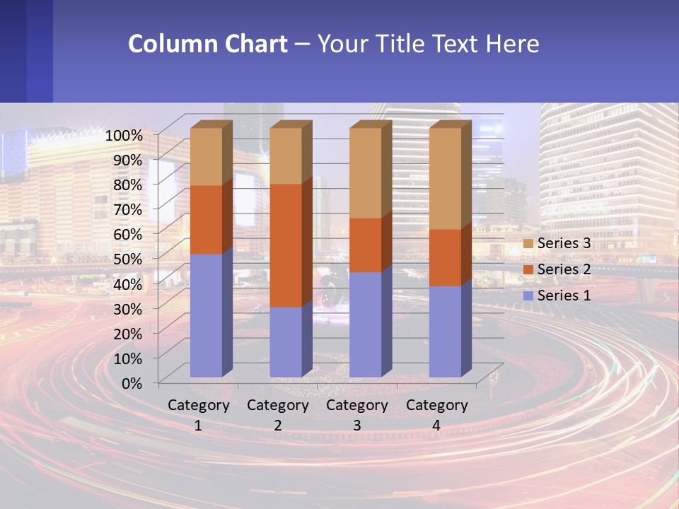 Circular Road At Night In The City PowerPoint Template