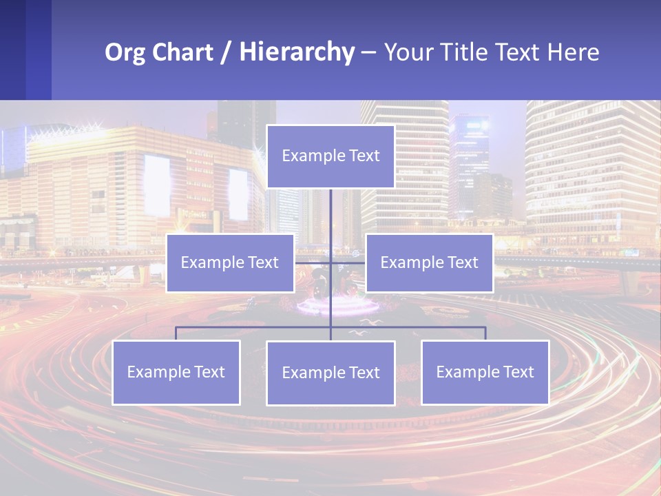 Circular Road At Night In The City PowerPoint Template