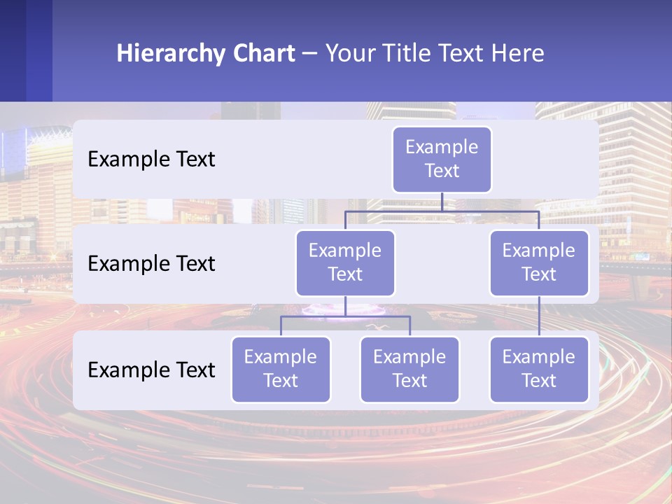 Circular Road At Night In The City PowerPoint Template