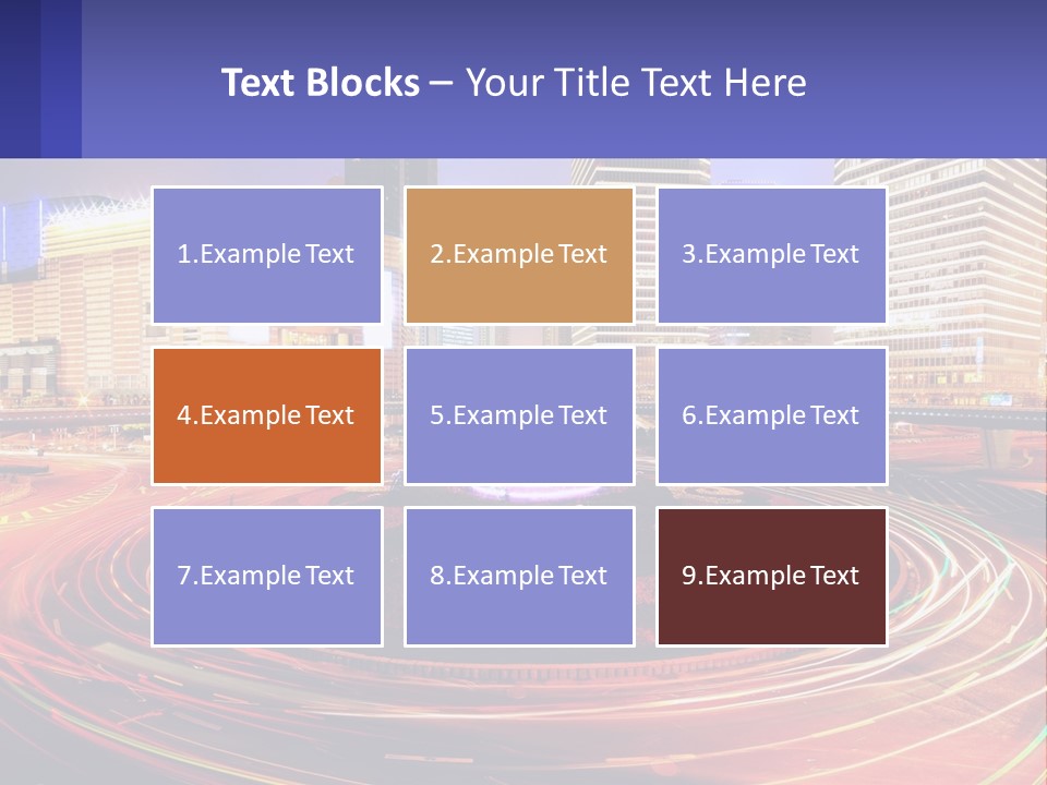 Circular Road At Night In The City PowerPoint Template