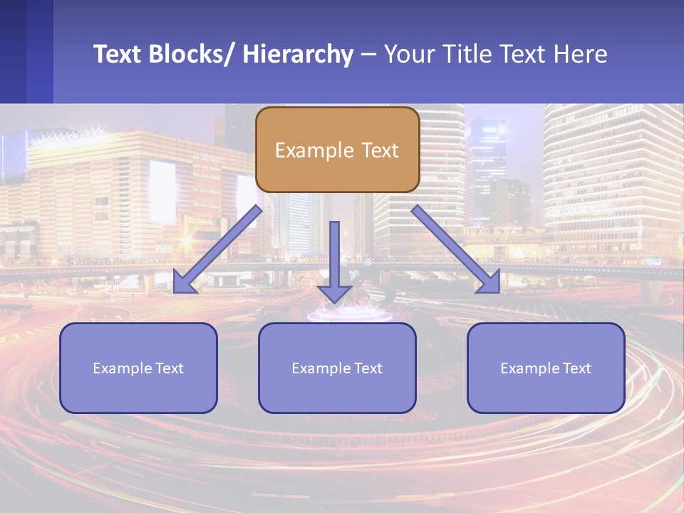 Circular Road At Night In The City PowerPoint Template