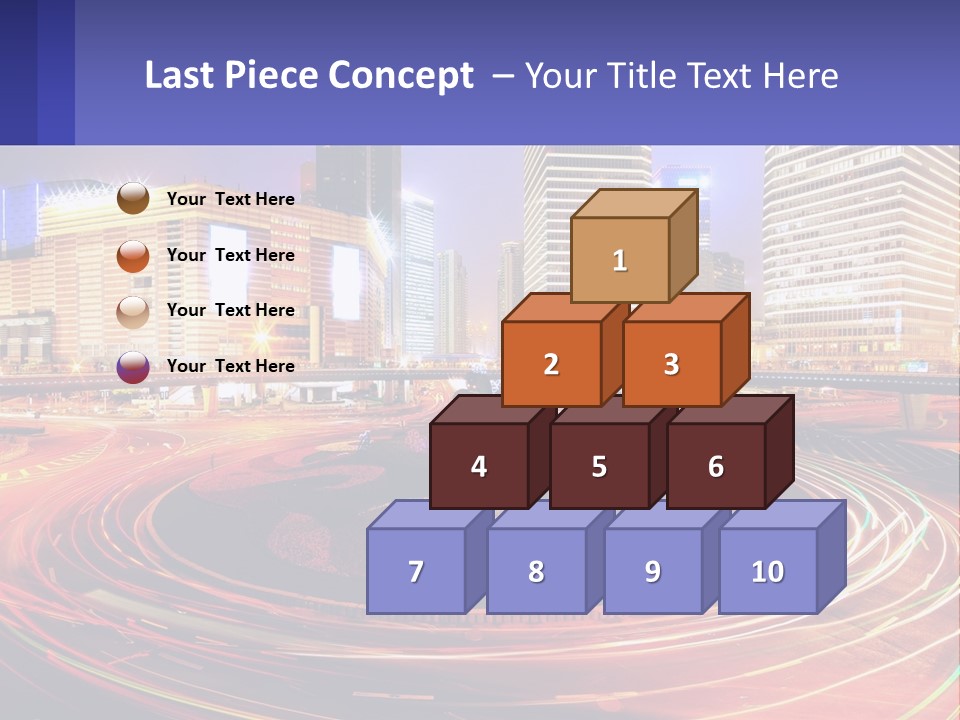 Circular Road At Night In The City PowerPoint Template