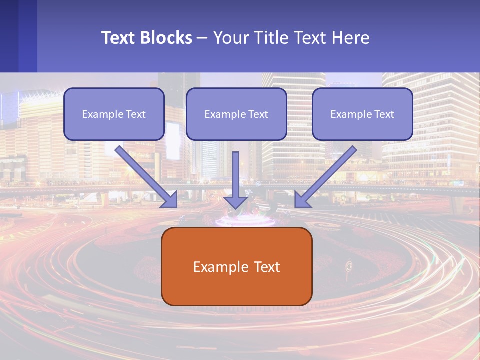 Circular Road At Night In The City PowerPoint Template