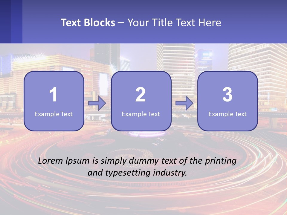 Circular Road At Night In The City PowerPoint Template