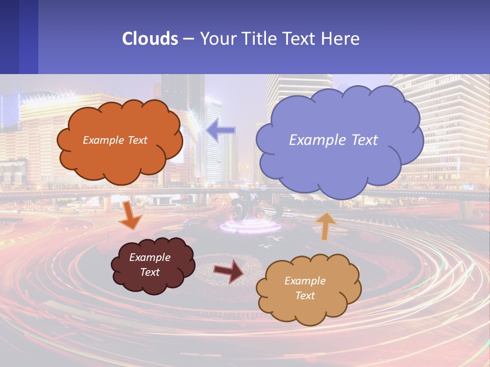 Circular Road At Night In The City PowerPoint Template