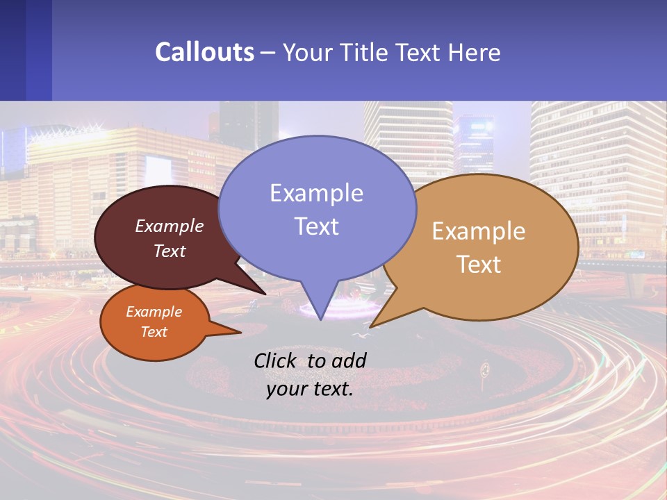 Circular Road At Night In The City PowerPoint Template