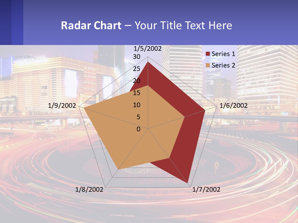 Circular Road At Night In The City PowerPoint Template