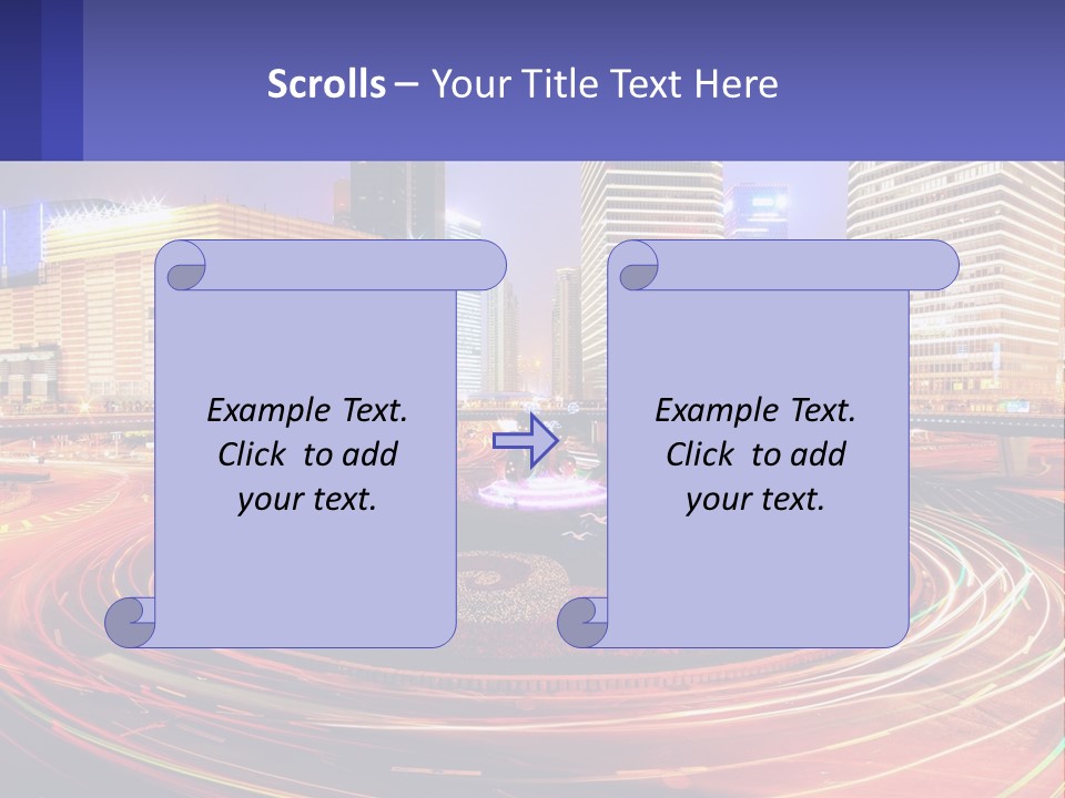 Circular Road At Night In The City PowerPoint Template