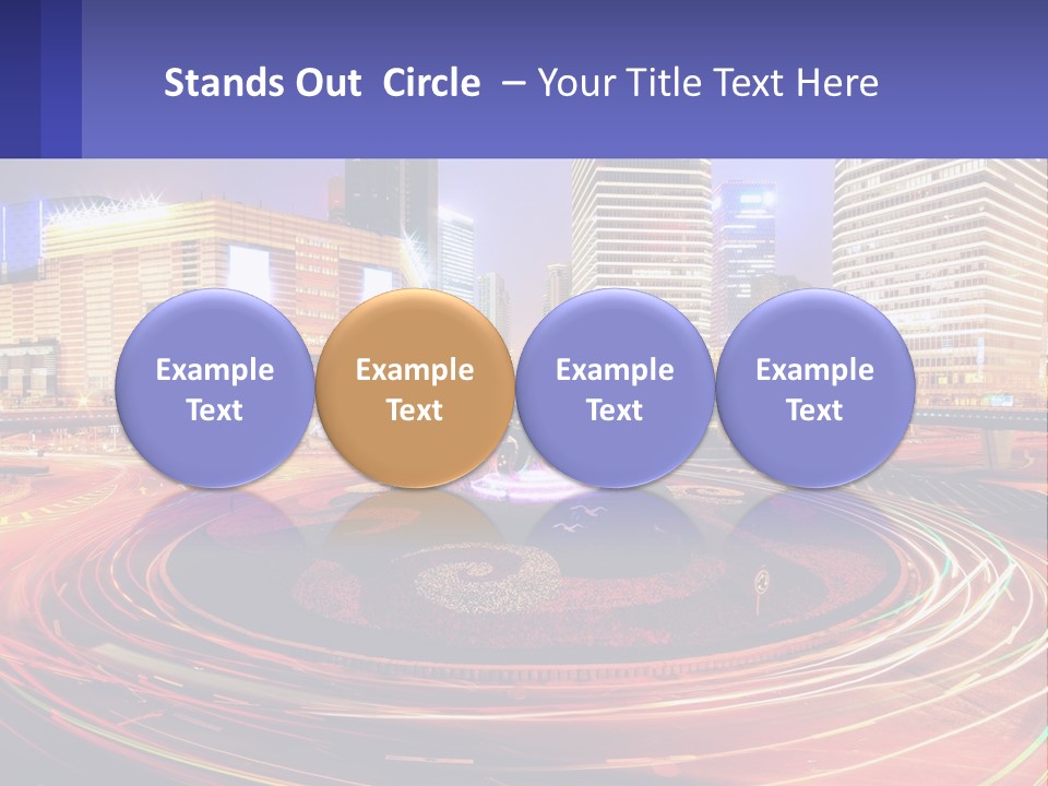 Circular Road At Night In The City PowerPoint Template