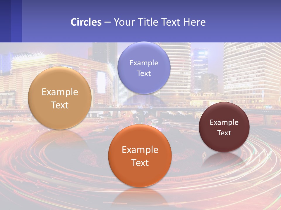 Circular Road At Night In The City PowerPoint Template