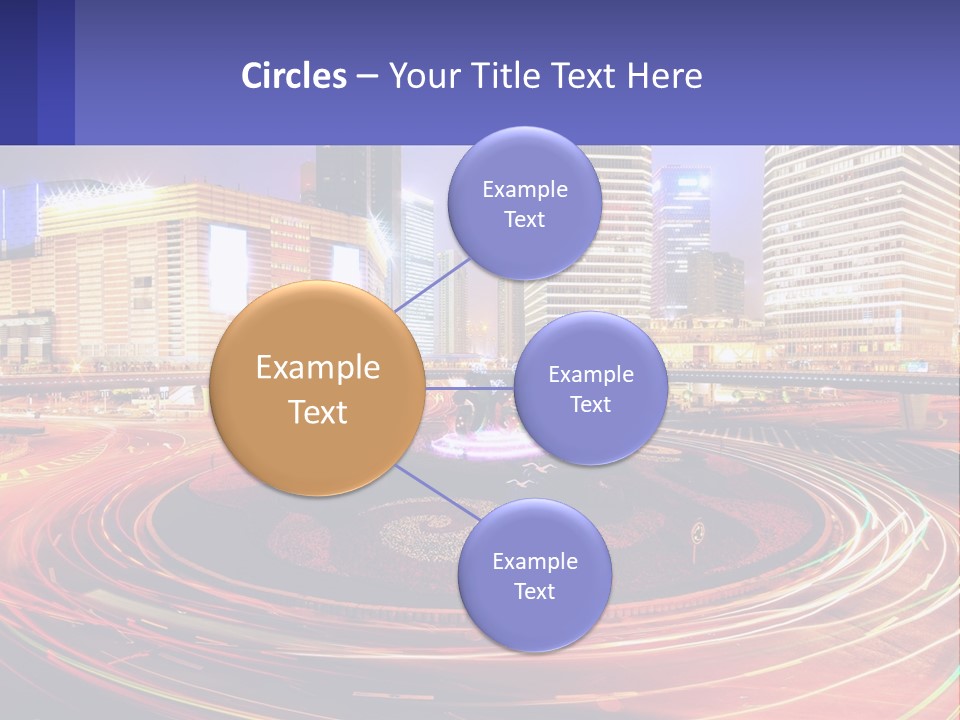 Circular Road At Night In The City PowerPoint Template